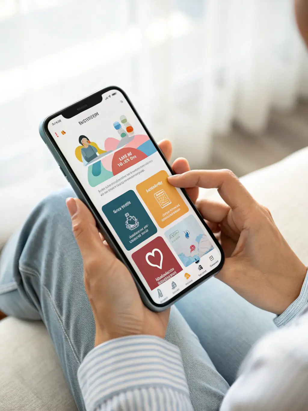 A smartphone displaying the Customer Engagement Suite, highlighting personalized messaging, feedback collection, and engagement analytics, set against a background of satisfied customers.